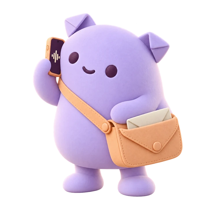 Lilac Proxling courier listening to a voice note